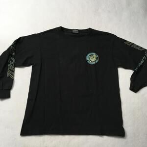 Santa Cruz Mens Shirt Black Medium Short Sleeve Skateboarding Casual Preshrunk